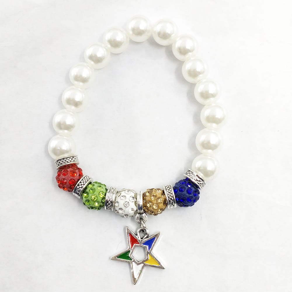 OES Bracelet - White with Colorful Star