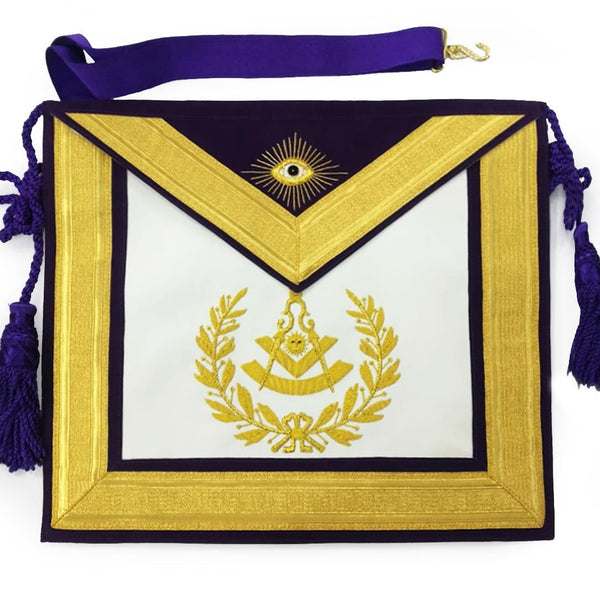 Masonic Past Master Gold & Purple Hand Embroidered Apron – Bricks Masons