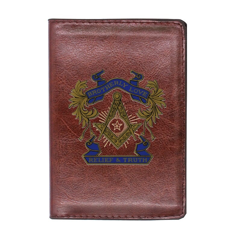 Brotherly Love Masonic Printing Passport & Wallet Leather Cover