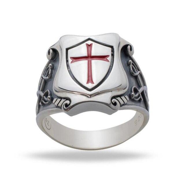Knights Templar Commandery Ring - Red Cross Double Knife | Bricks Masons