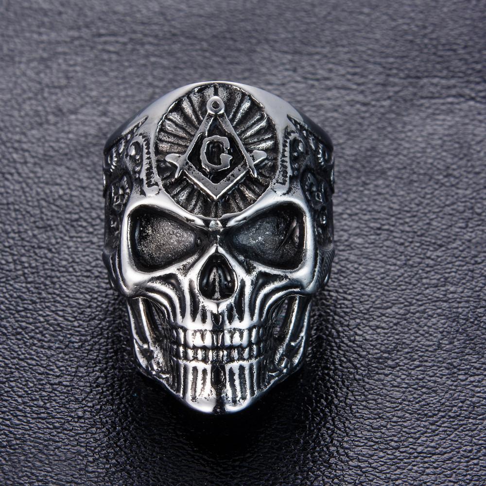 Gothic Skull Masonic Ring - Bricks Masons