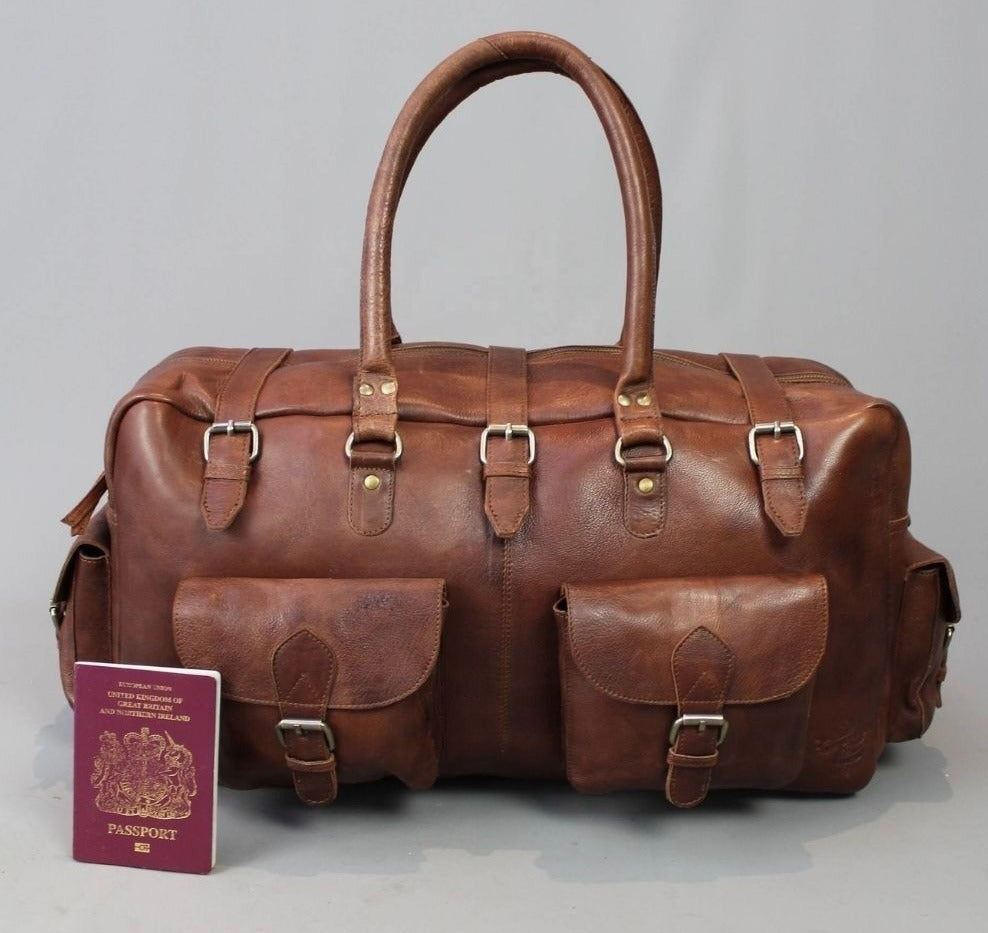 33rd Degree Scottish Rite Travel Bag - Conker Brown Leather