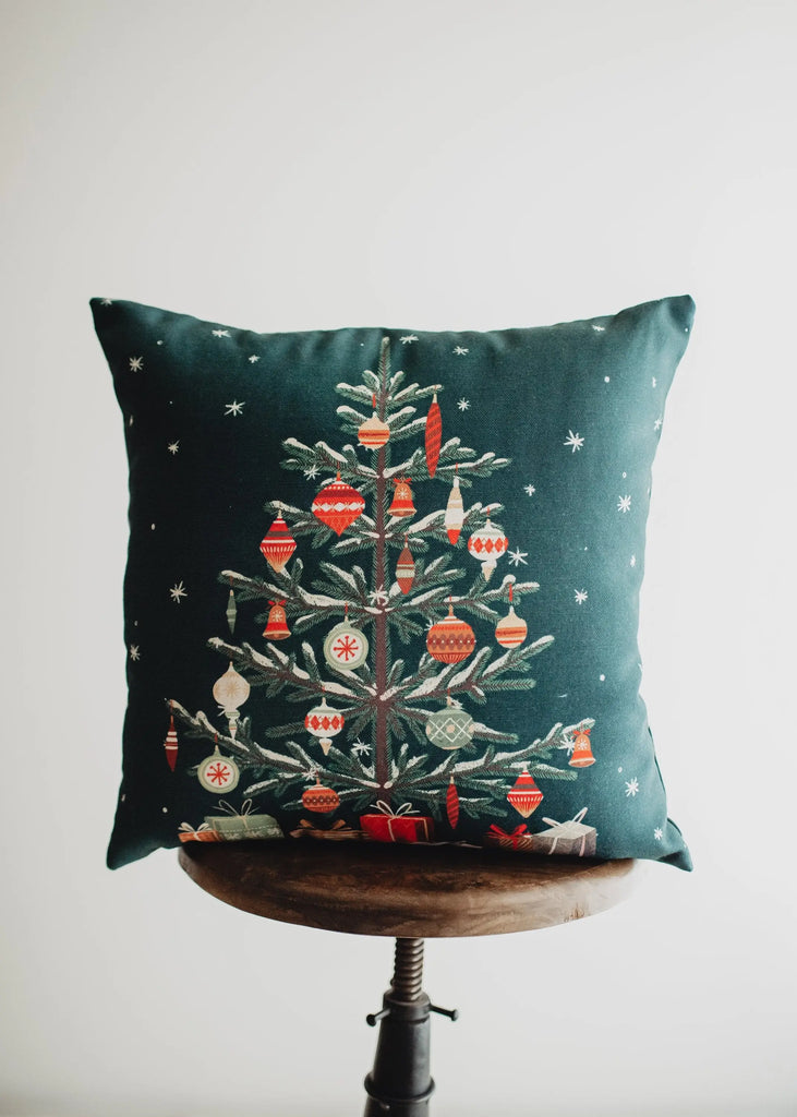 Primitive Country Christmas Tree Throw Pillow by Artsy Mouse