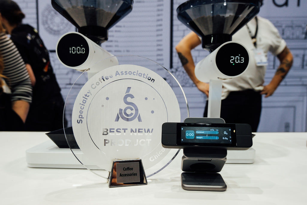 The Astra pictured with the Best New coffee accessory award