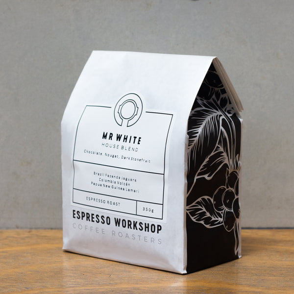 Espresso Workshop paper coffee bean retail bag. 
