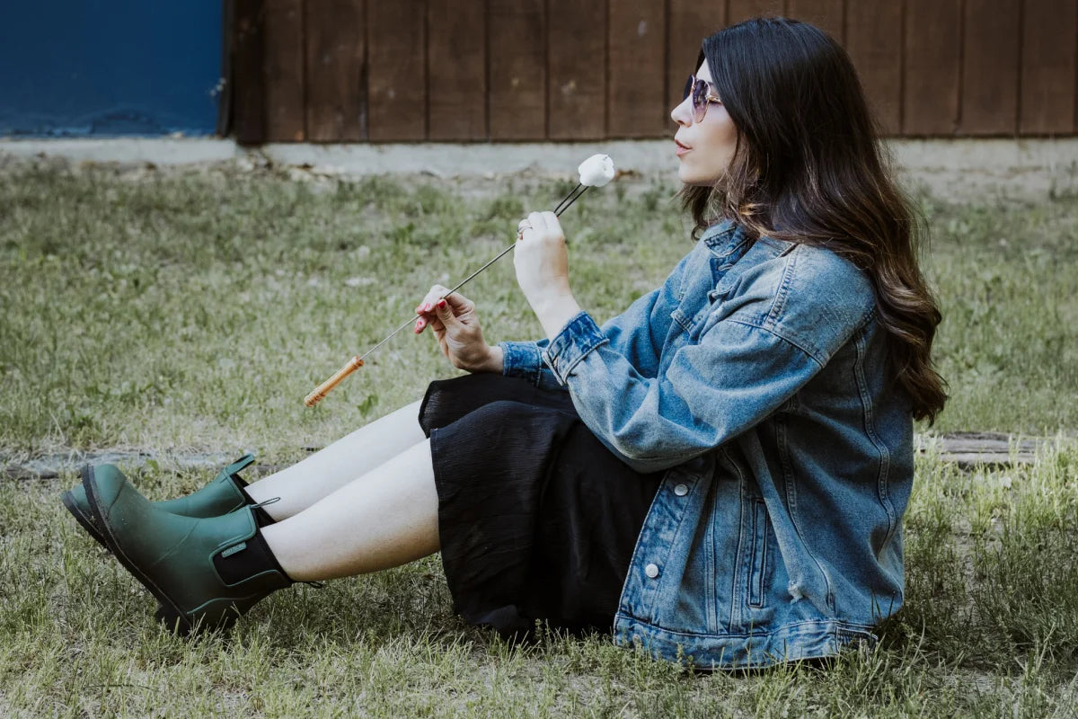 Cabin girl holding a flower