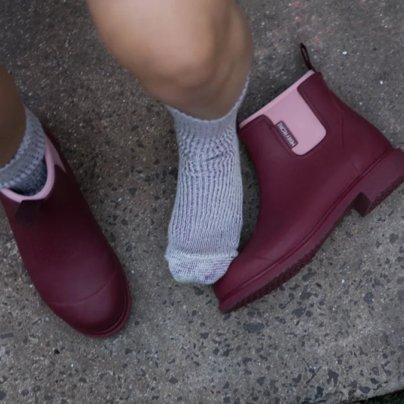 beetroot boots and socks