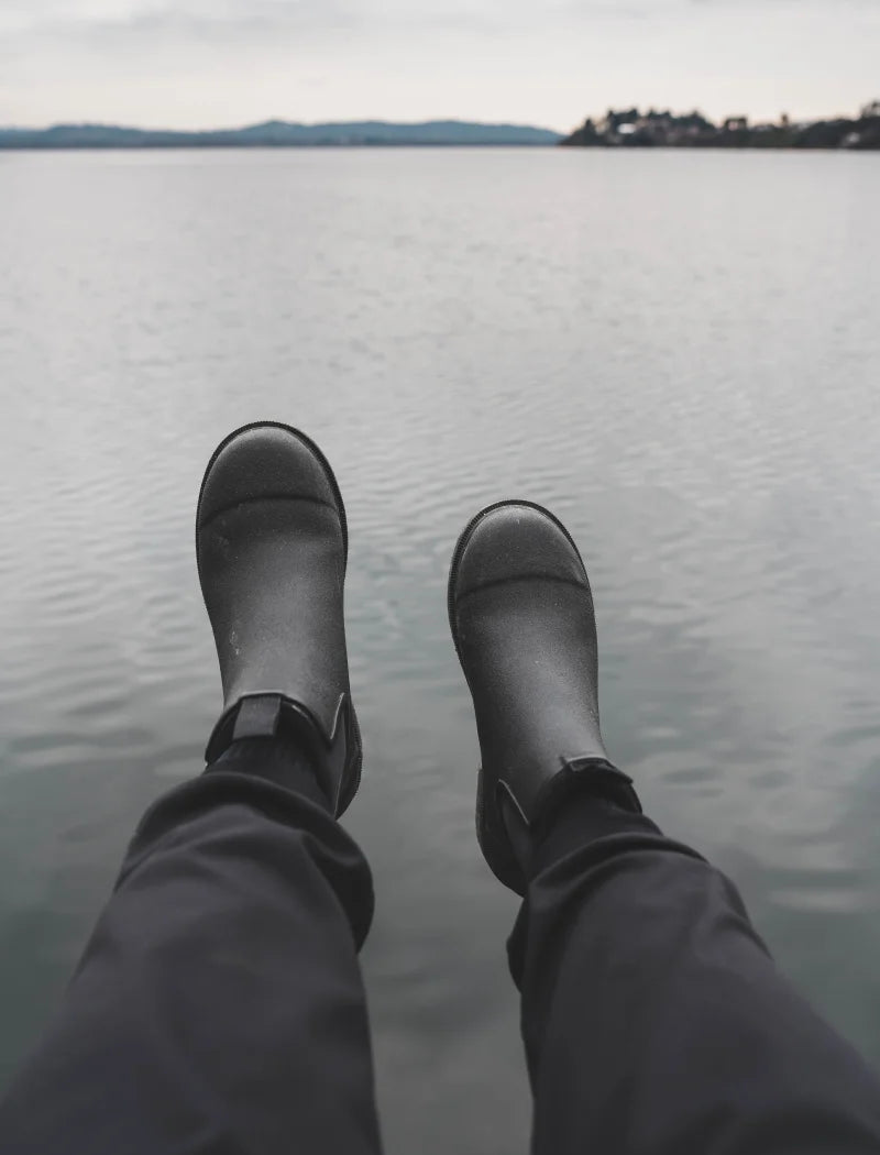 cold waters and black boots