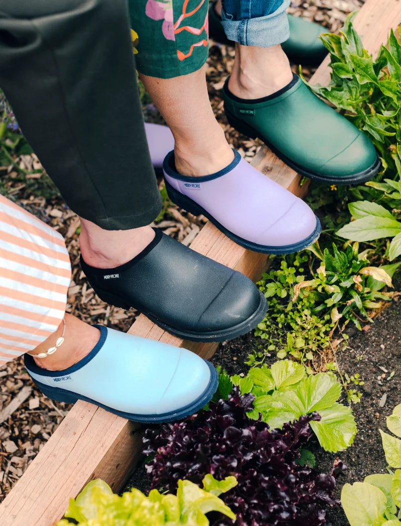 multiple clogs in the garden