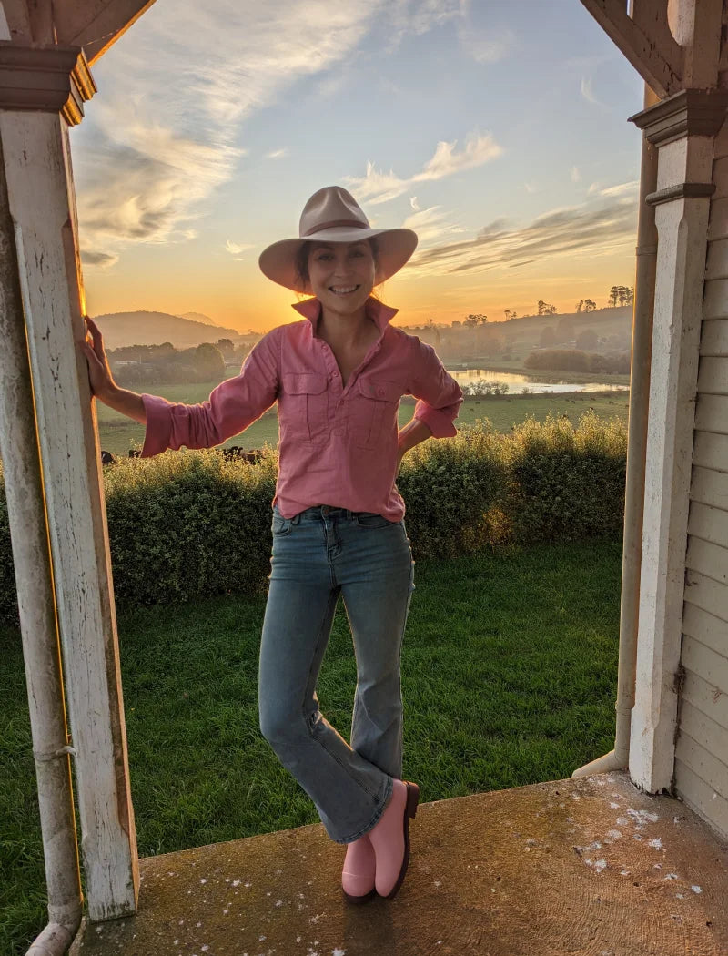 portrait wearing a pink inspired outfit