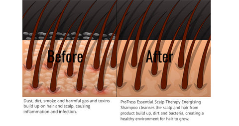 pollution on scalp