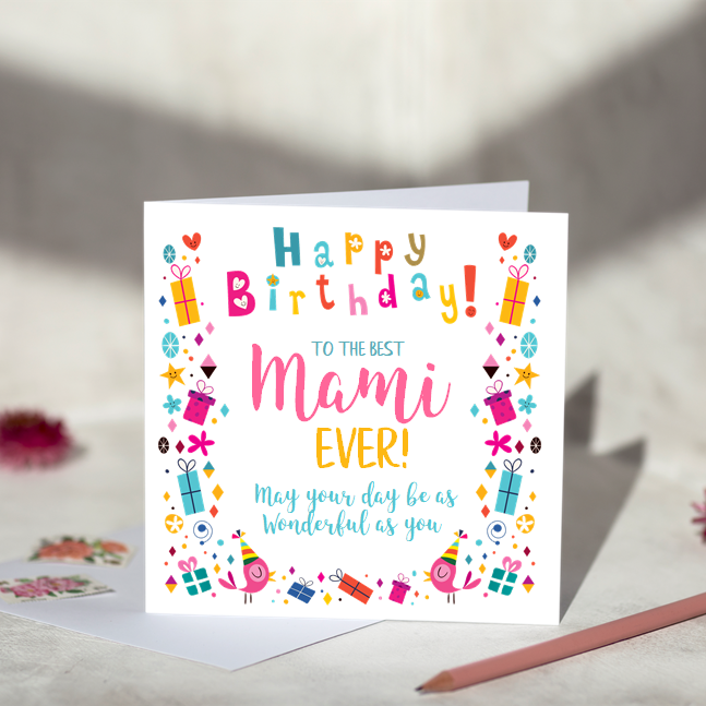 Best Mami Ever Birthday Card – Beauty and The Button