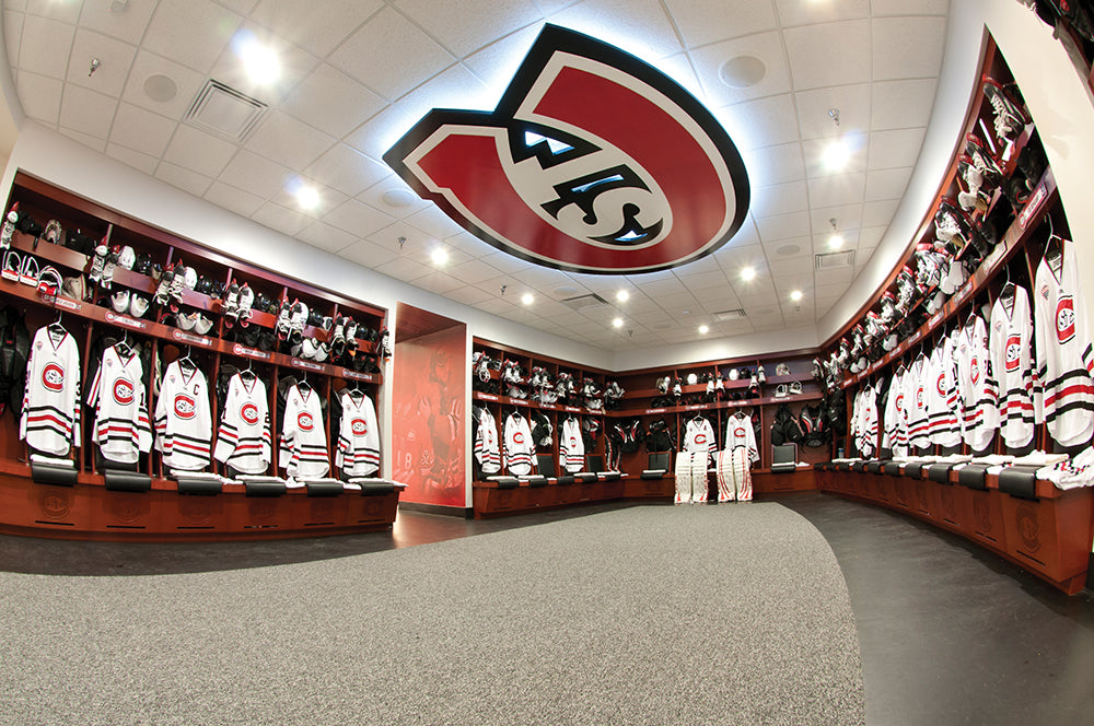 st cloud state university locker room hockey