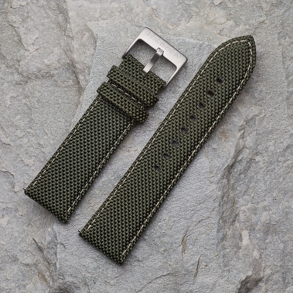 green nylon strap