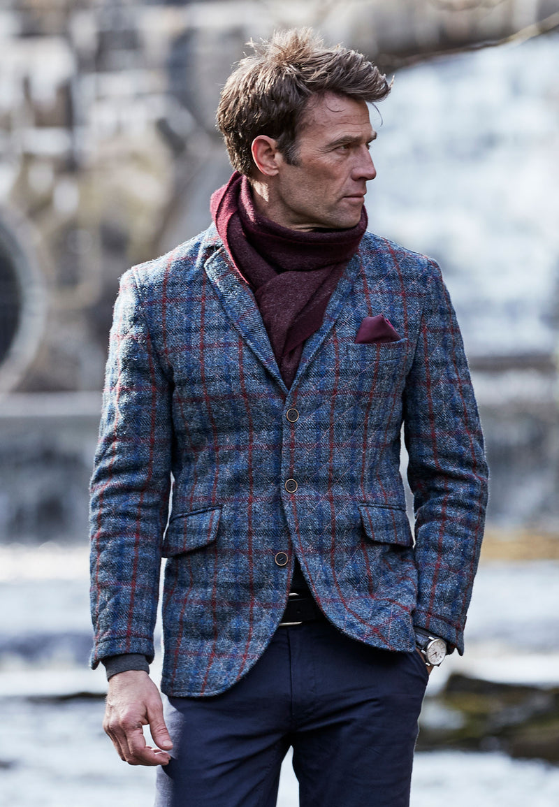Mens Genuine Harris Tweed Quilted Jacket - Traigh | Scotland Kilt Co