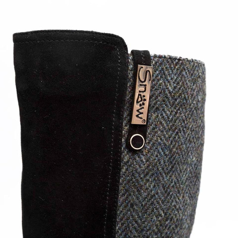 harris tweed knee high boots