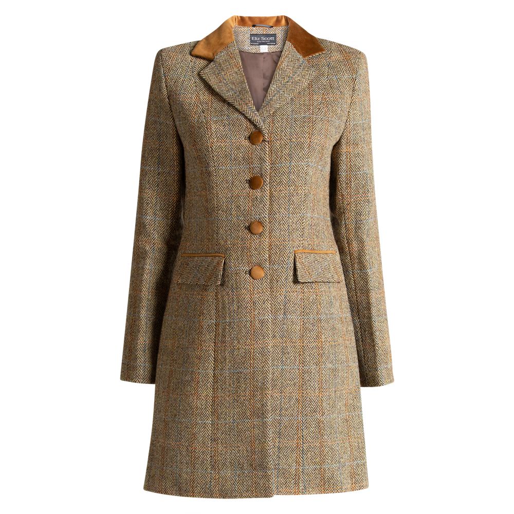 Harris Tweed Ladies Coat - Sophie - Light Brown Herringbone | Scotland ...