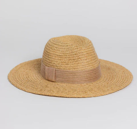 This wide-brimmed sun hat will balance out your face with a very strong horizontal line of a brim.