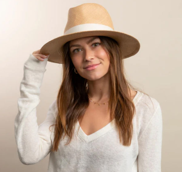 Fedora with a Ribbon has a clean brim and high crown, making your round face appear taller.