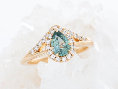 Green Montana Sapphire Engagement Ring