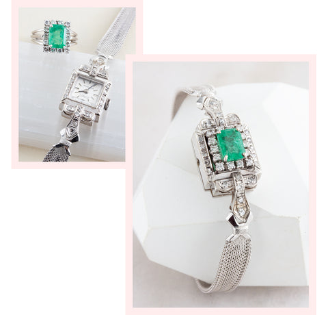 Emerald Diamond Art Deco Bracelet