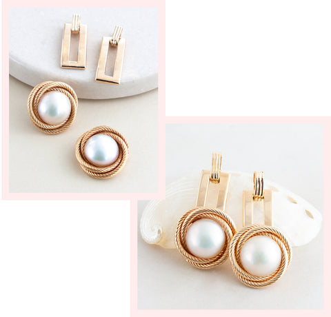 Mabe Pearl Drop Earrings