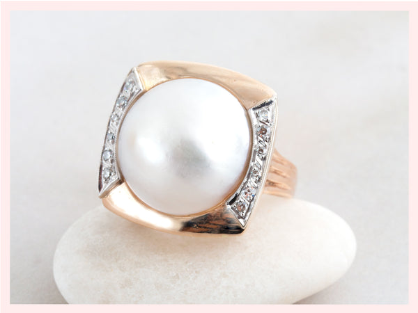 Vintage Mabe Pearl Ring