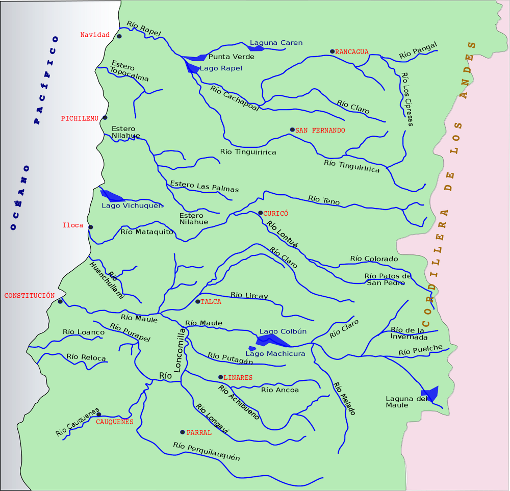 chile rivers map