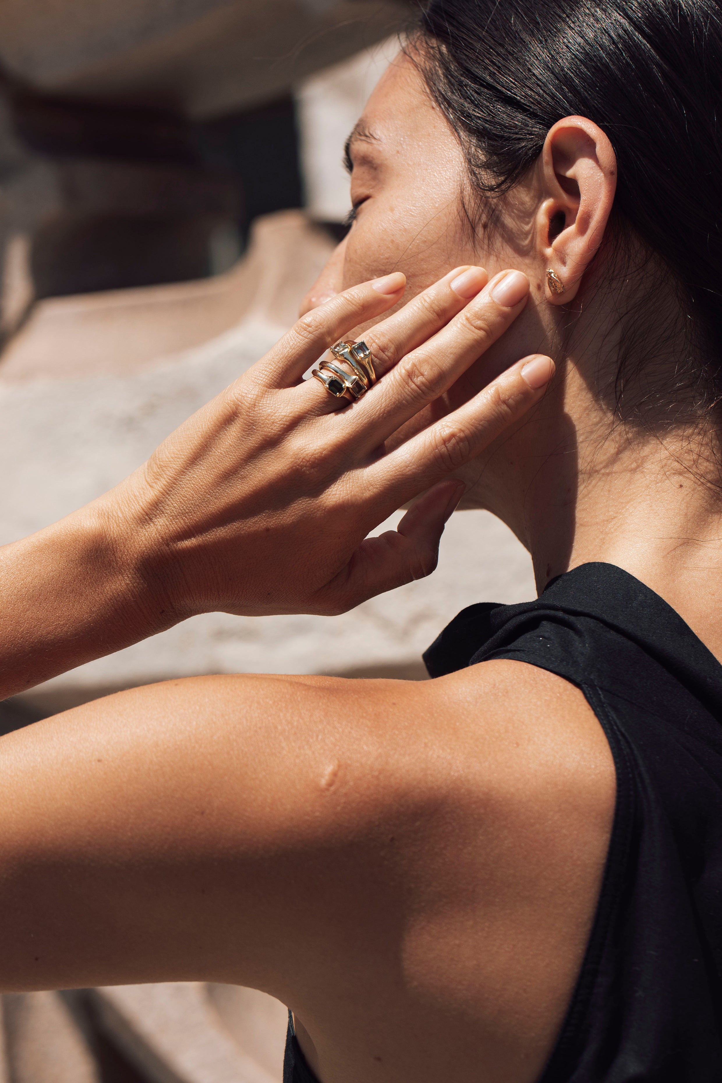 Grey Blue Sapphire Ring