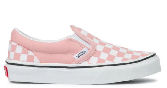 Vans - Kids Classic Slip-On Shoes | Powder Pink (Checkerboard ...