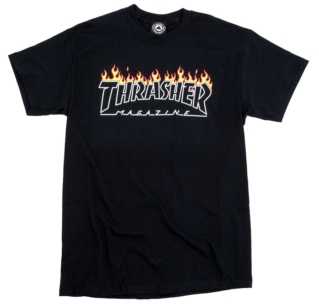 Thrasher - Scorched Outline Tee | Black – PlusSkateshop.com