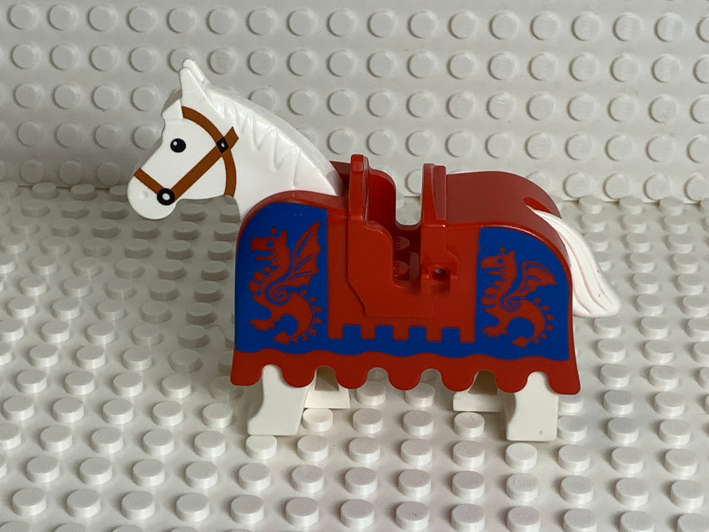 Lego(R) Horse Barding, Armor Red & Blue w/ Dragons | Atlanta Brick Co