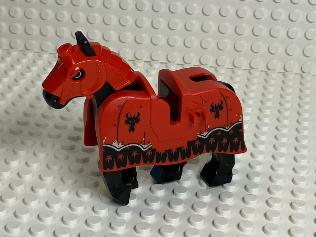 Lego(R) Horse Barding, Armor Red w/ Black Dragons | Atlanta Brick Co