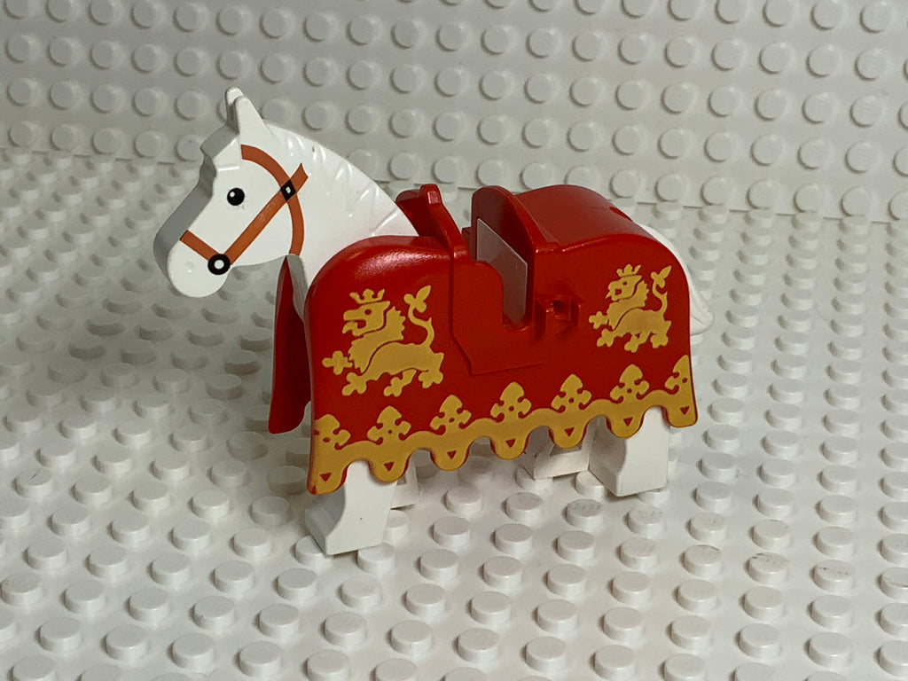 Lego(R) Horse Barding, Armor Red w/ Yellow Lions | Atlanta Brick Co