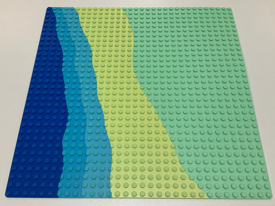 1x LEGO Building Plate B-Ware Worn 32x32 River Green Blue Water Island  309p02