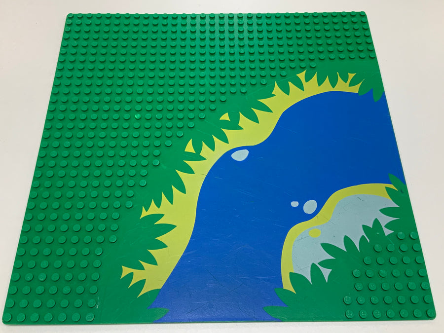1x LEGO Building Plate B-Ware Worn 32x32 River Green Blue Water Island  309p02