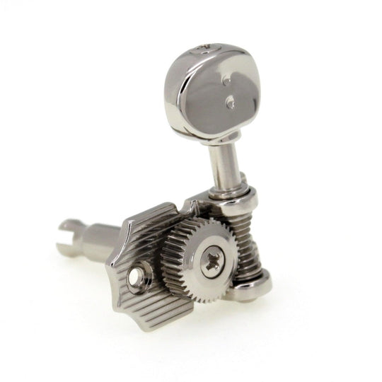 6-In-Line Retro Fender Style Ratio Lefty Machine Heads (PRN-4624-LN0, Nickel Finish) Image 1