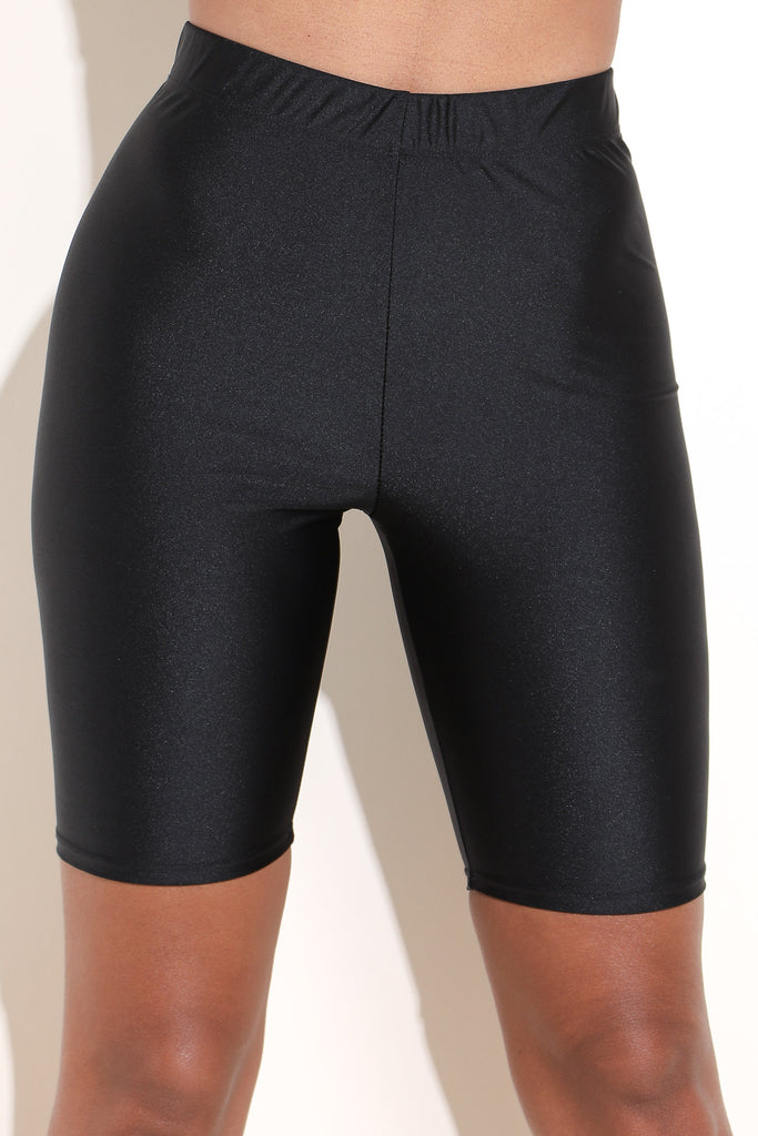 black spandex biker shorts