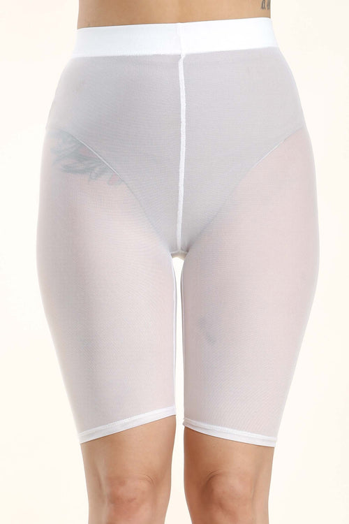 white mesh biker shorts