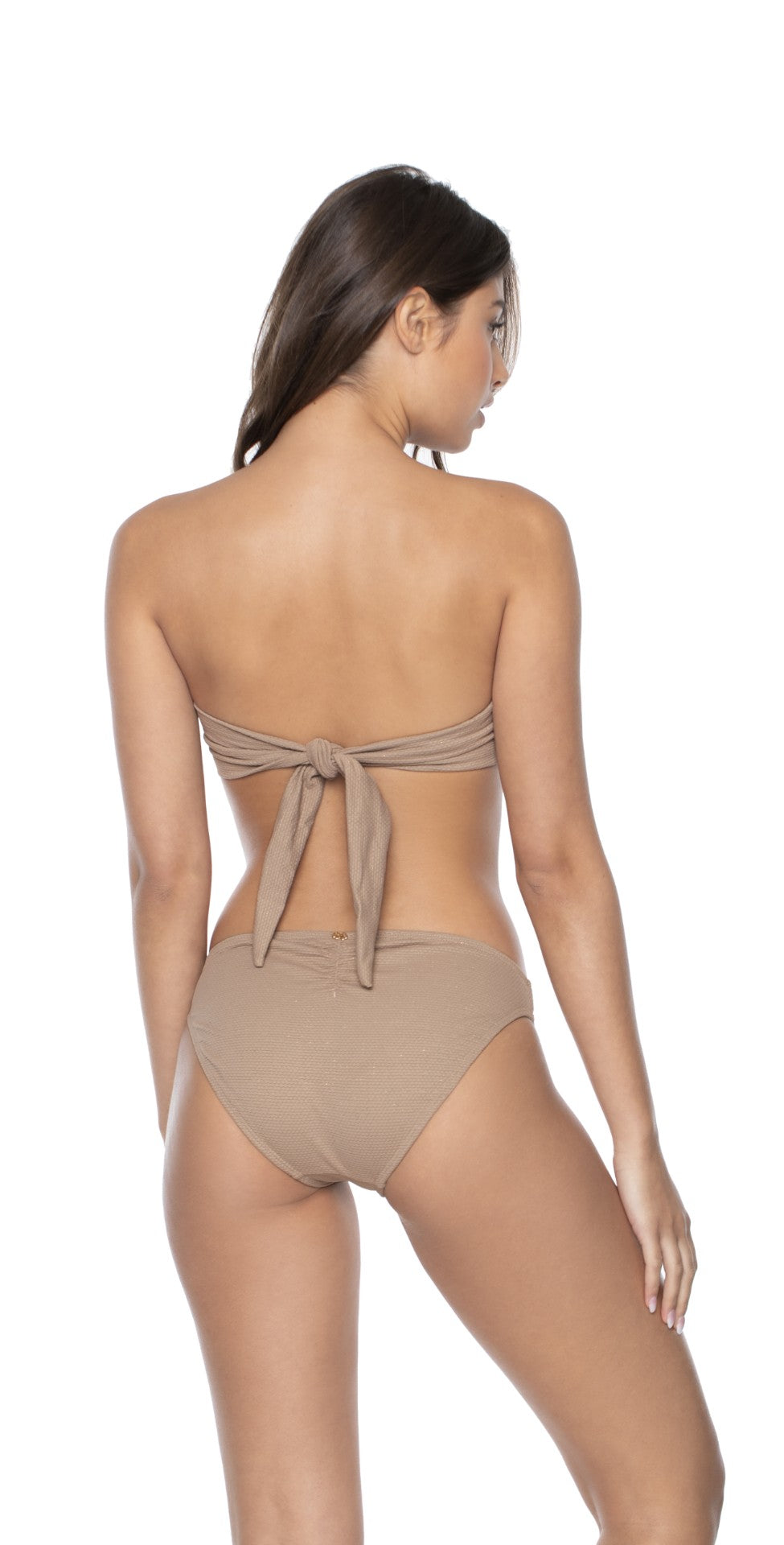 PilyQ swimwear coral Bandeau bikini top