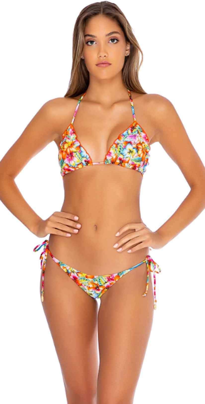 South Beach Swimsuits Luli Fama La Reina Del Sur Triangle Halter Bikini Top  – South Beach Swimsuits