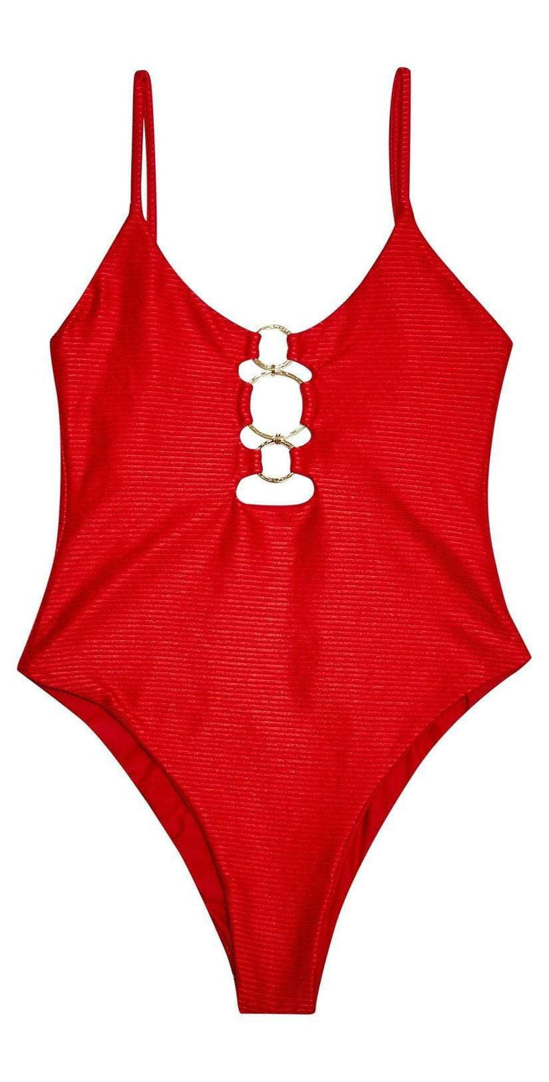 Beach Bunny Katrina One Piece Swimsuit In Red Bp Redd