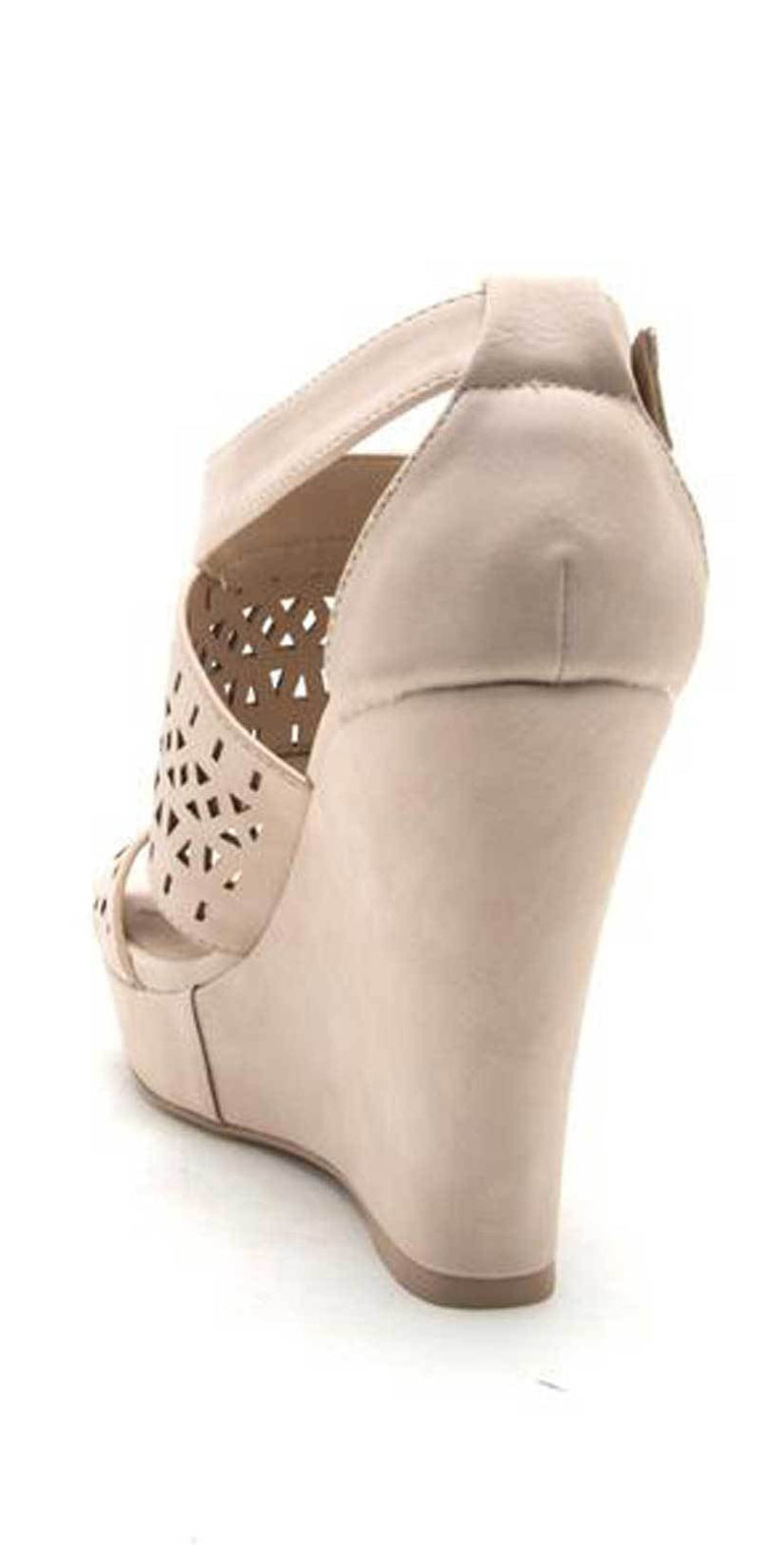 nude strappy wedges