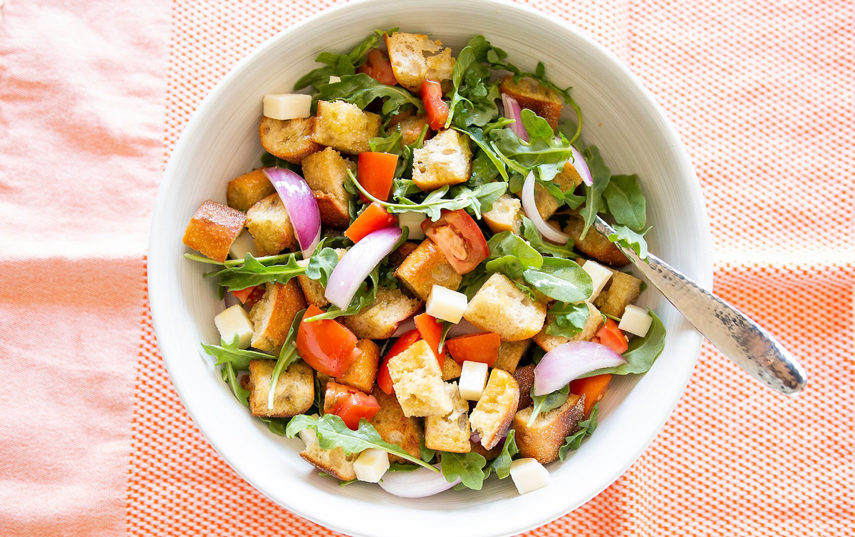 Panzanella Salad with Mom's Farmhouse French Dressing
