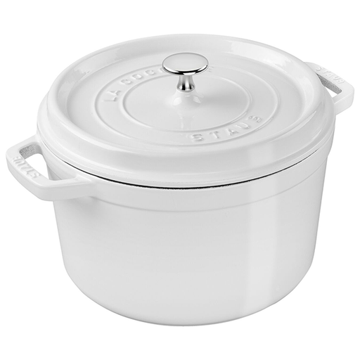 Staub - Cast Iron 5.75-qt Coq AU VIN Cocotte - White Truffle