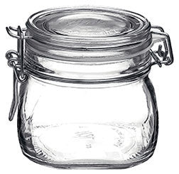 Bormioli Rocco Fido Glass Round Jar, Clear, 101.5 oz