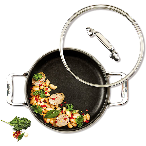  All-Clad Electrics Stainless Steel and Cast Iron Slow Cooker 5  Quart 7-in-1 Slow Cook High/Low, Braise, Sauté, Simmer, Manual, Keep Warm  1200 Watts Stove and Oven Safe Black Enamel Crock Insert