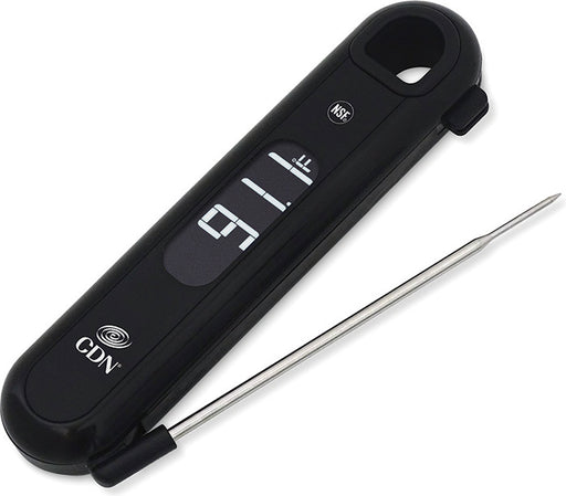 CDN DSP1-S 6 3/4 Silver Digital Dual-Sensing Cooking Thermometer and 10  Hour Kitchen