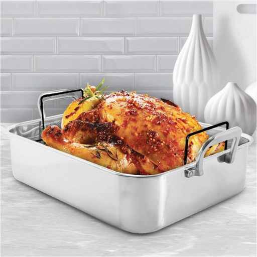 Chef's Classic™ Stainless 16 Roasting Pan with Rack 