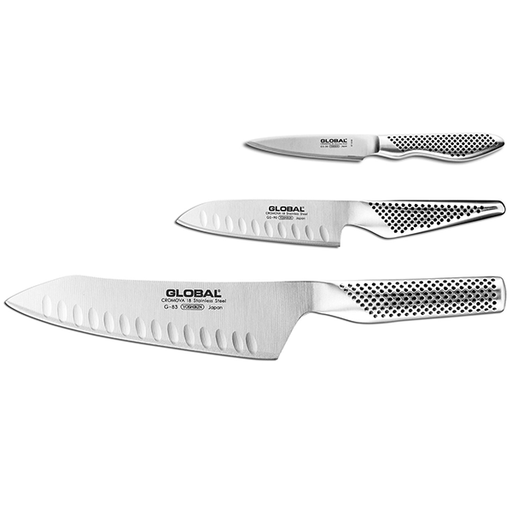 Global G-2 Plus, 8 inch Chef's Knife and GSF-46, 3 inch Paring Knife Packaged Individually by SOINTU USA